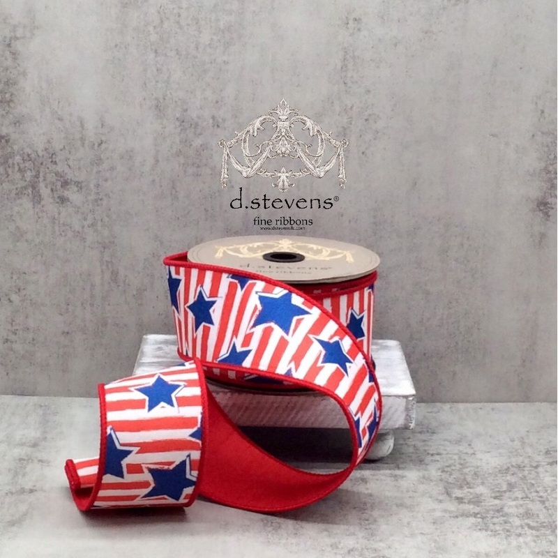 Dupion Stars and Stripes Ribbon, 2.5 x 10YD