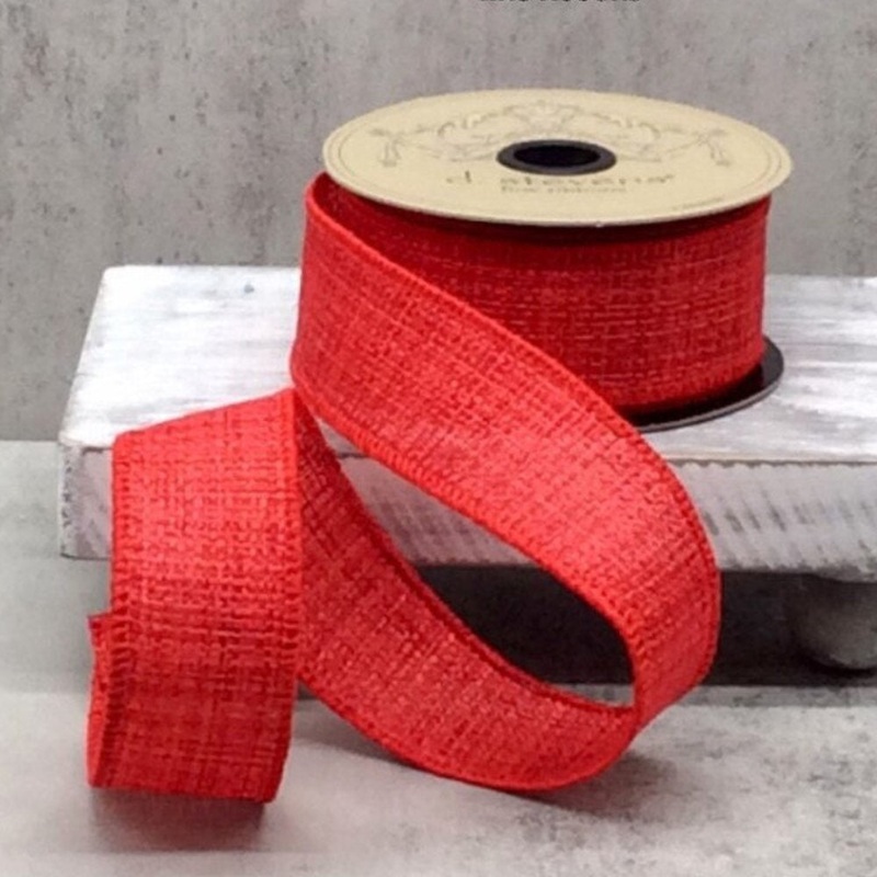 Red Lined Moorland Ribbon, 1.5 x 10YD