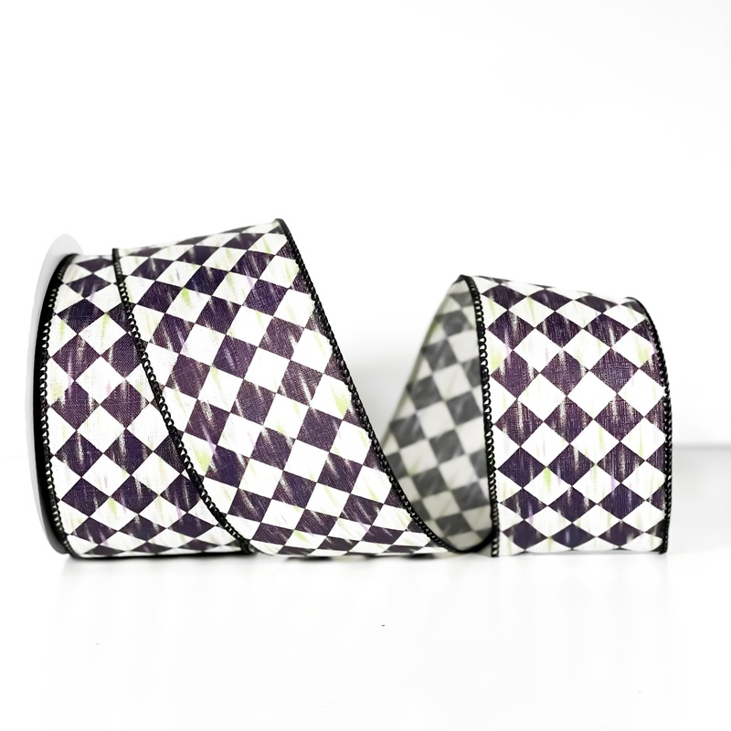 Antique Diamond Plaid Ribbon, 2.5 x 10yd.