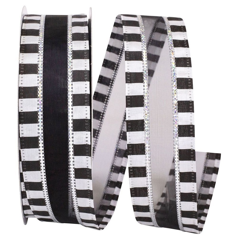 Black and White Beetlejuice Ribbon, 1.5X 25YD