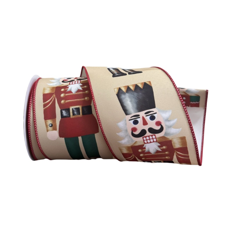 Beige Nutcracker Ribbon, 4 X 10YD