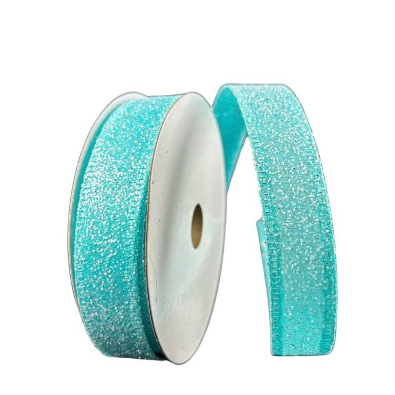 7/8 Candy Glitter Ribbon: Aqua – 10yds