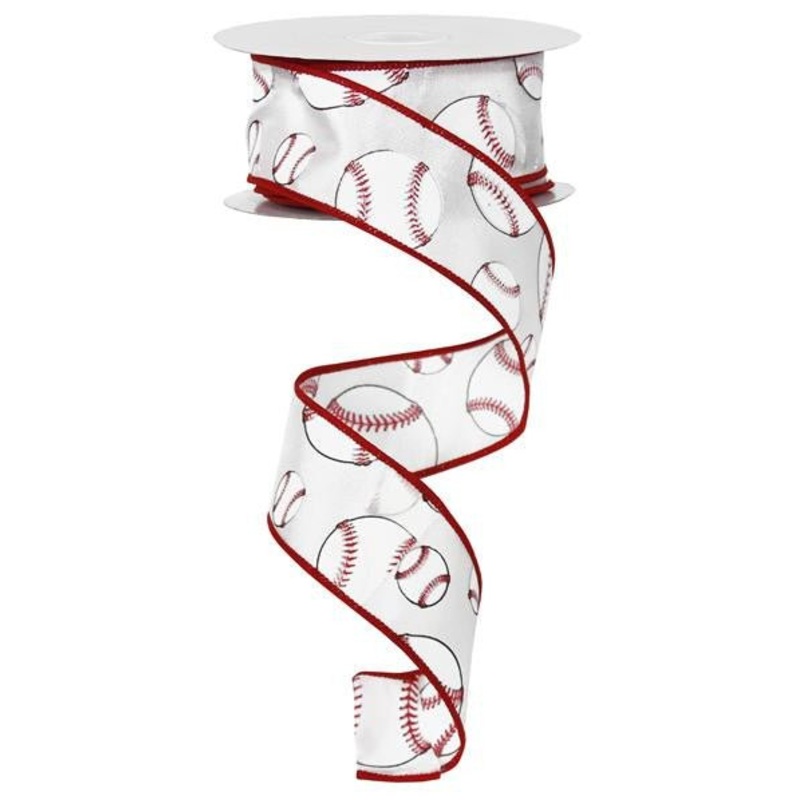 1.5 Baseball Print Ribbon – 10yds
