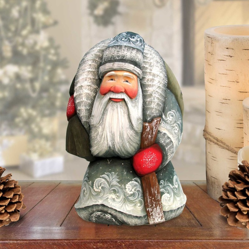 Here Comes Old World Santa Hand-Painted WOODCARVED Figurine by G. DeBrekht – Christmas Decor – 821491 *** PRE-ORDER – Handmade Just for You! ***