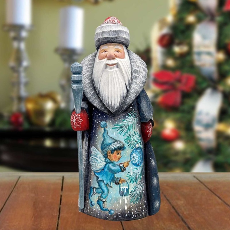 Winter Elf Hand-Painted WOODCARVED Masterpiece by G. DeBrekht – Wildlife Holiday Decor – 821508-8