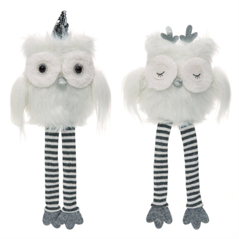 Plush Winter Owl Shelf Sitter – 2 Options