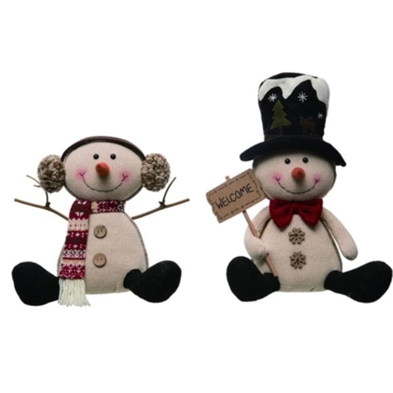 Traditional Sitting Snowman- 2 Options