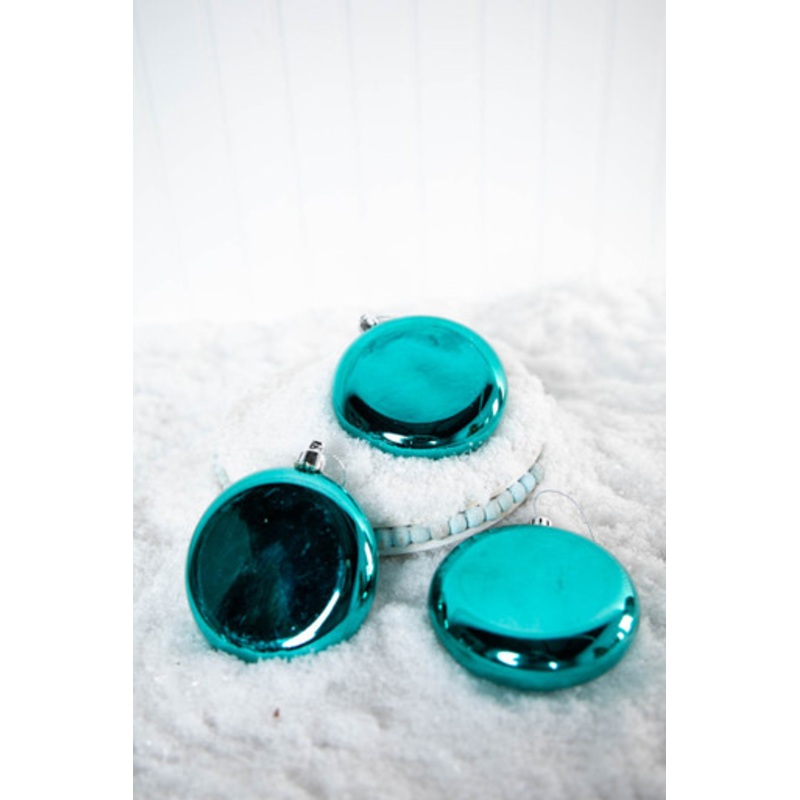 10cm Shiny Blue Round Disk  – Set of 6
