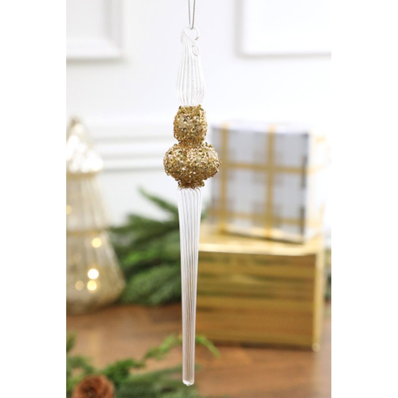 10.2 Glass Jewel Finial Ornament