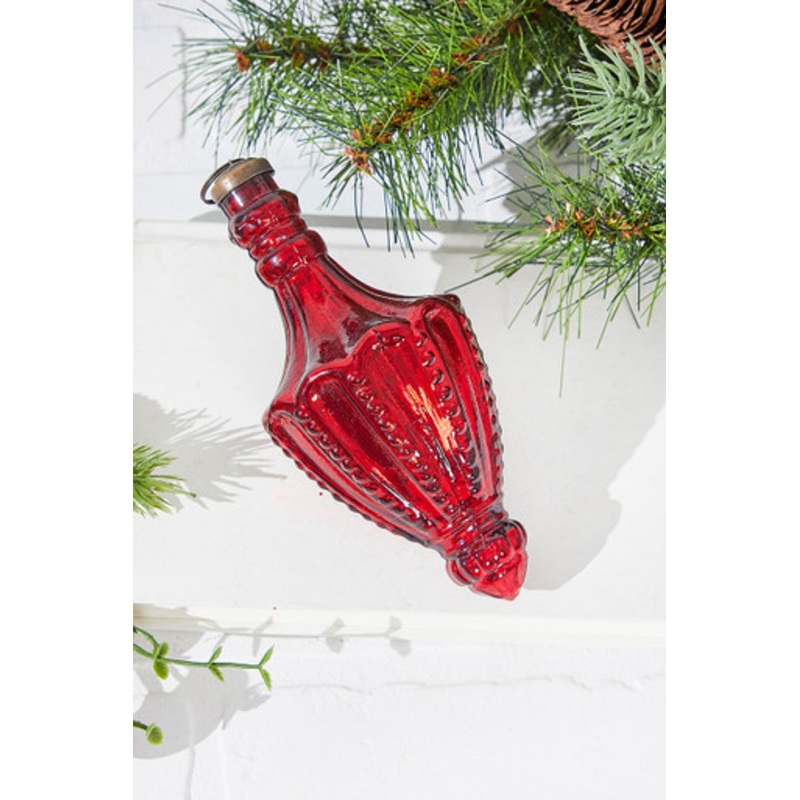 7.25 Mercury Glass Red Chandelier Drop Ornament