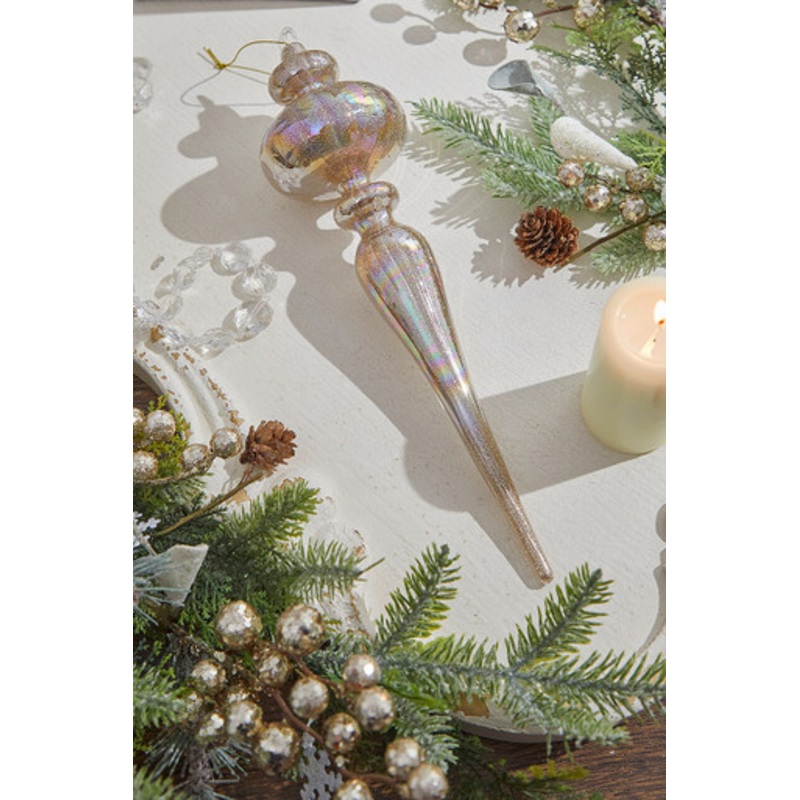 12 Mercury Glass Finial Ornament