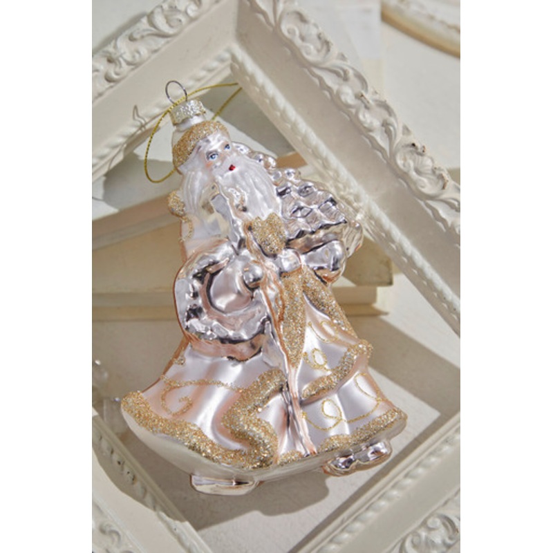 7 Glitter Gilded Age Santa Ornament
