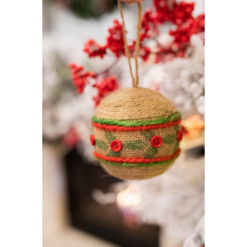 10 Cm Natural Jute Ball Christmas Ornaments